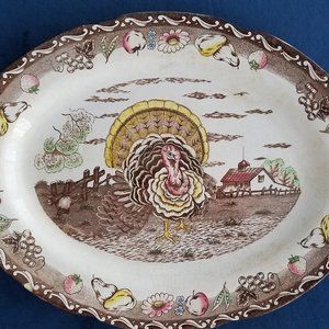 Turkey Platter Ironstone Transferware - Royal Sealy